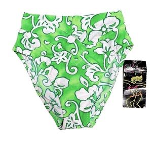 CALIFORNIA WAVES Vintage 90s High Waist Cheeky Bikini Bottom NWT Dead Stock M